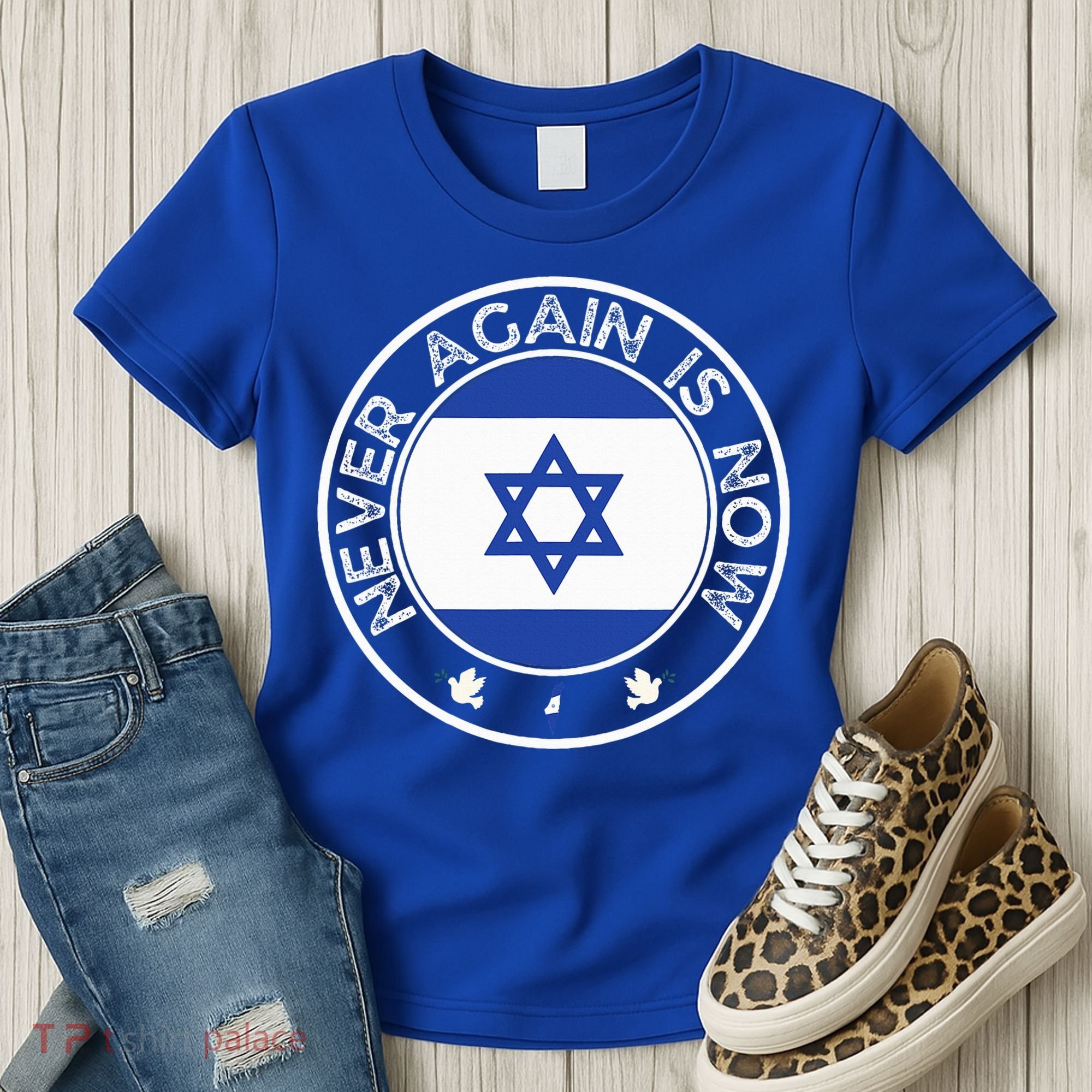 Never Again Is Now  Support for Jews and Israel  Women's T-Shirt