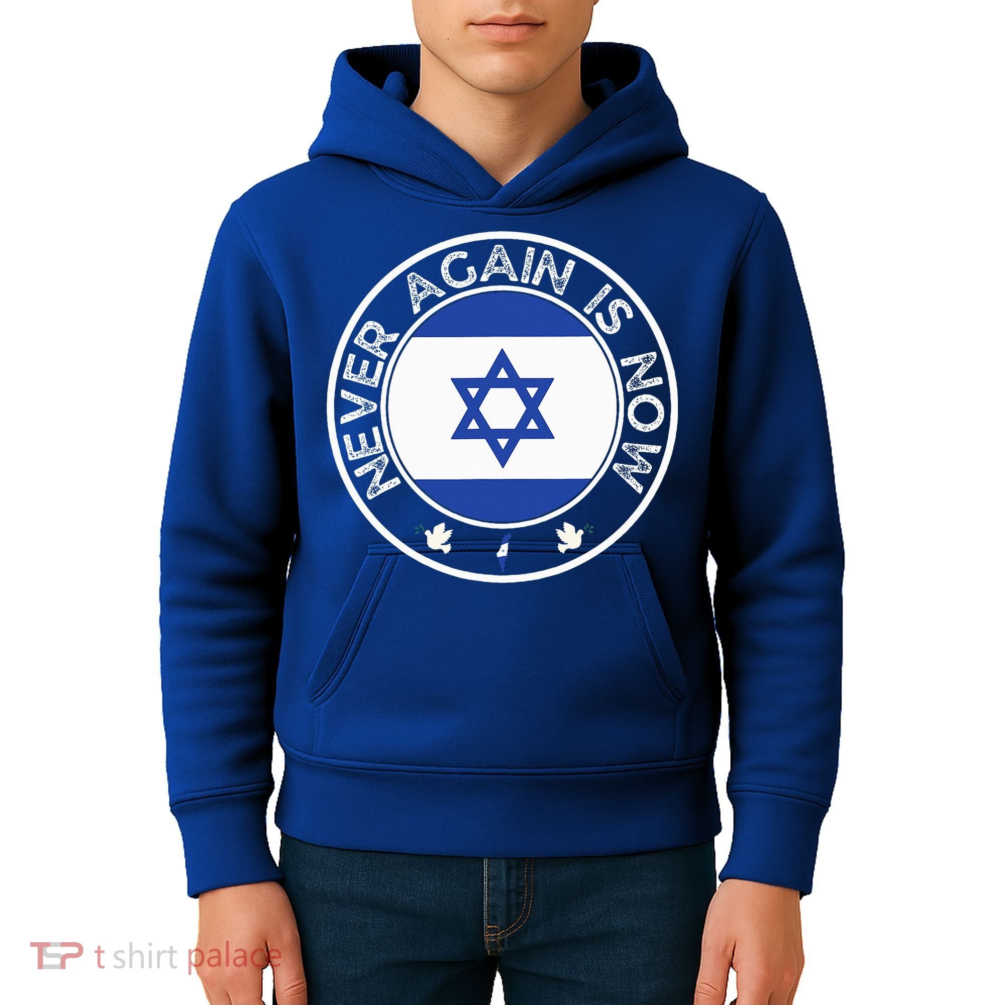Never Again Is Now  Support for Jews and Israel  Kids Hoodie