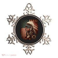 Native American Indian Chief American USA Flag Ornament thumb 0