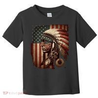 Native American Indian Chief American USA Flag Toddler T-Shirt thumb 0