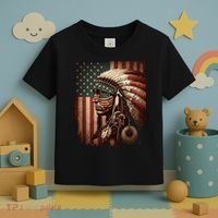 Native American Indian Chief American USA Flag Toddler T-Shirt thumb 3