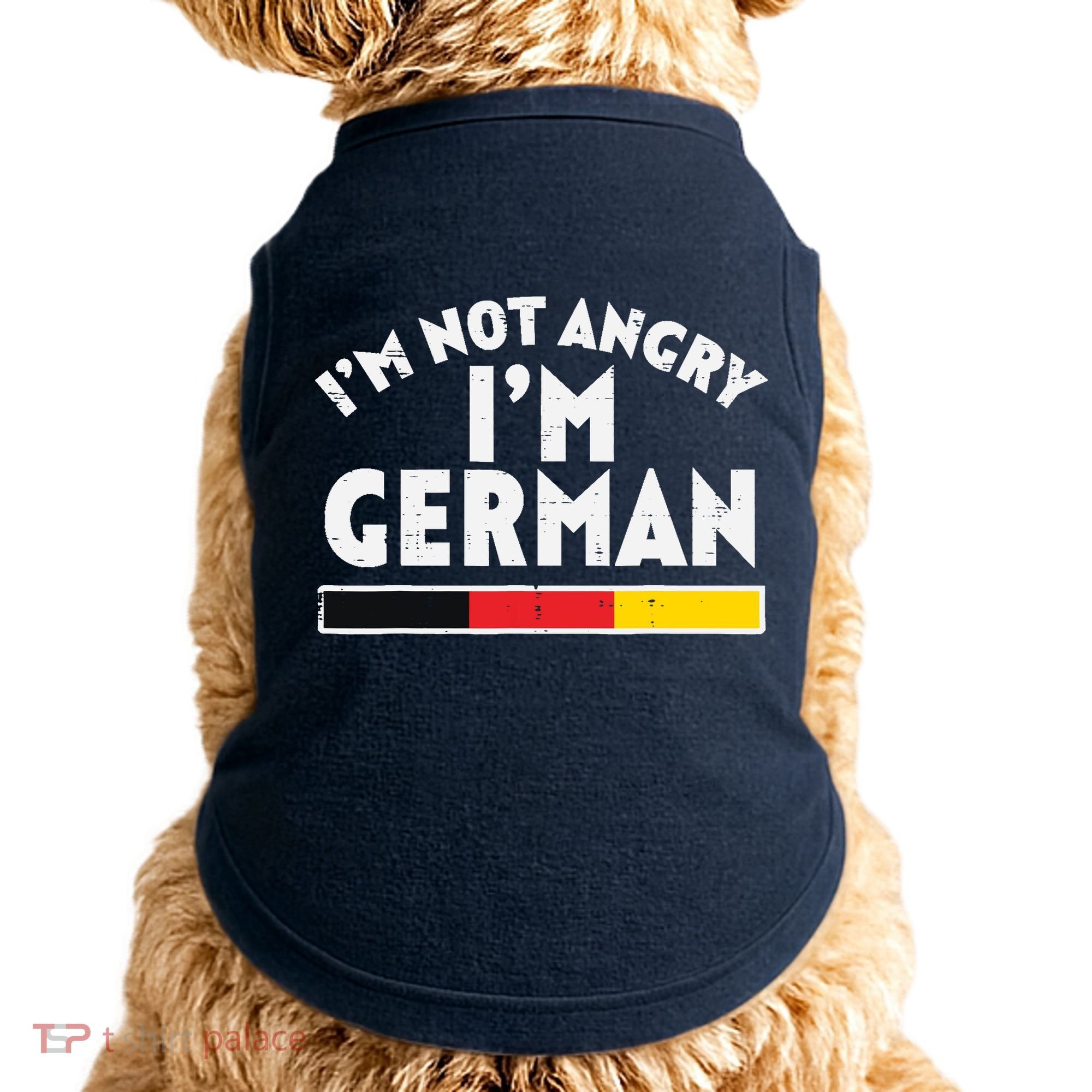 Not Angry Im German Flag Funny Oktoberfest Doggie Tank
