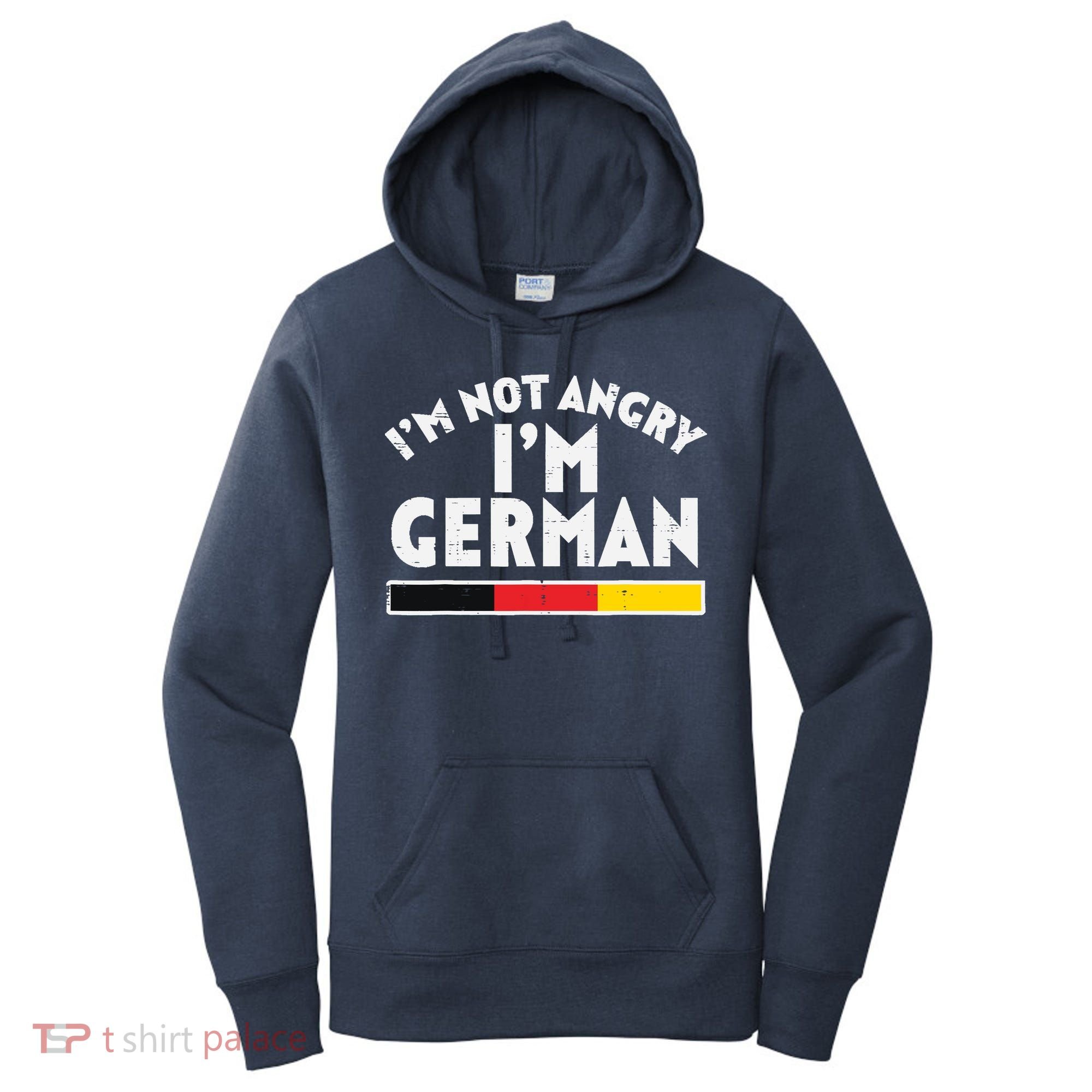 Not Angry Im German Flag Funny Oktoberfest Women's Hoodie