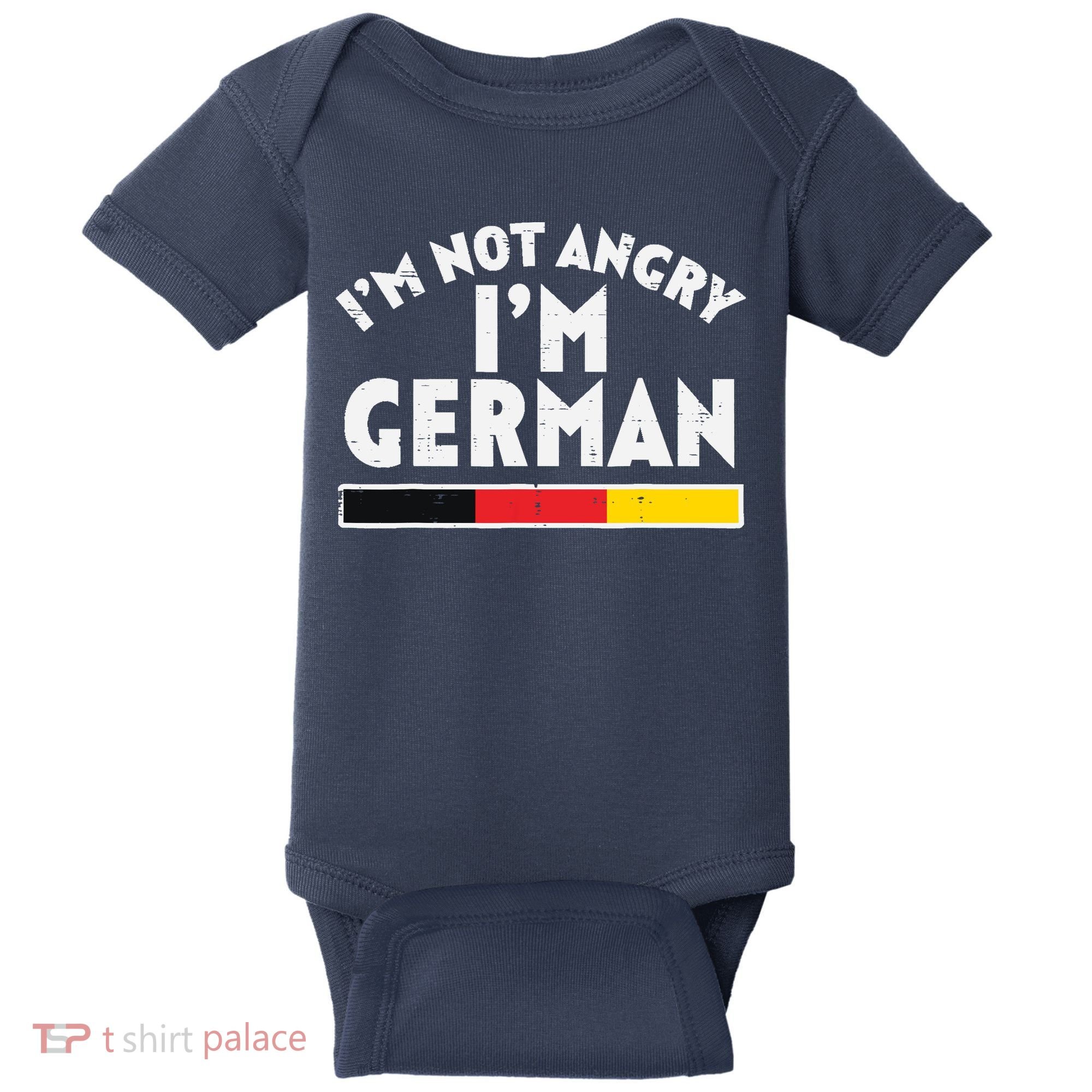 Not Angry Im German Flag Funny Oktoberfest Baby Bodysuit