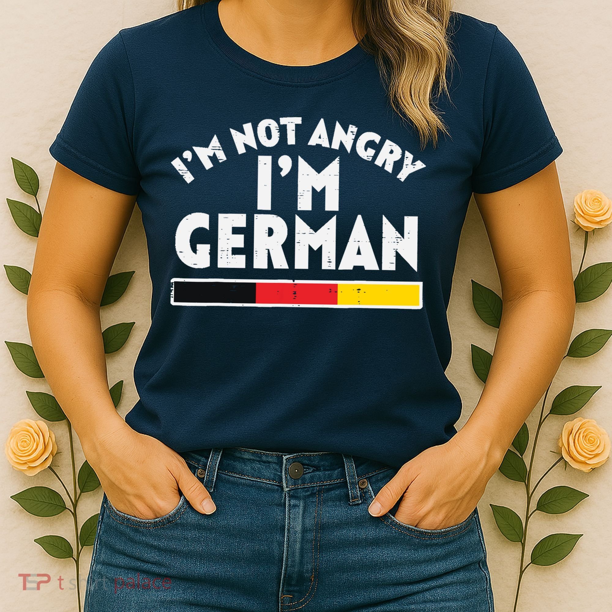 Not Angry Im German Flag Funny Oktoberfest Women's T-Shirt