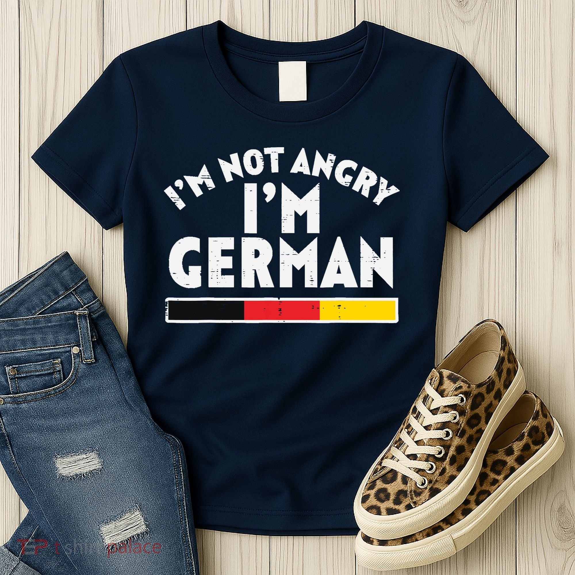 Not Angry Im German Flag Funny Oktoberfest Women's T-Shirt