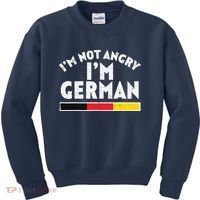 Not Angry Im German Flag Funny Oktoberfest Kids Sweatshirt thumb 0