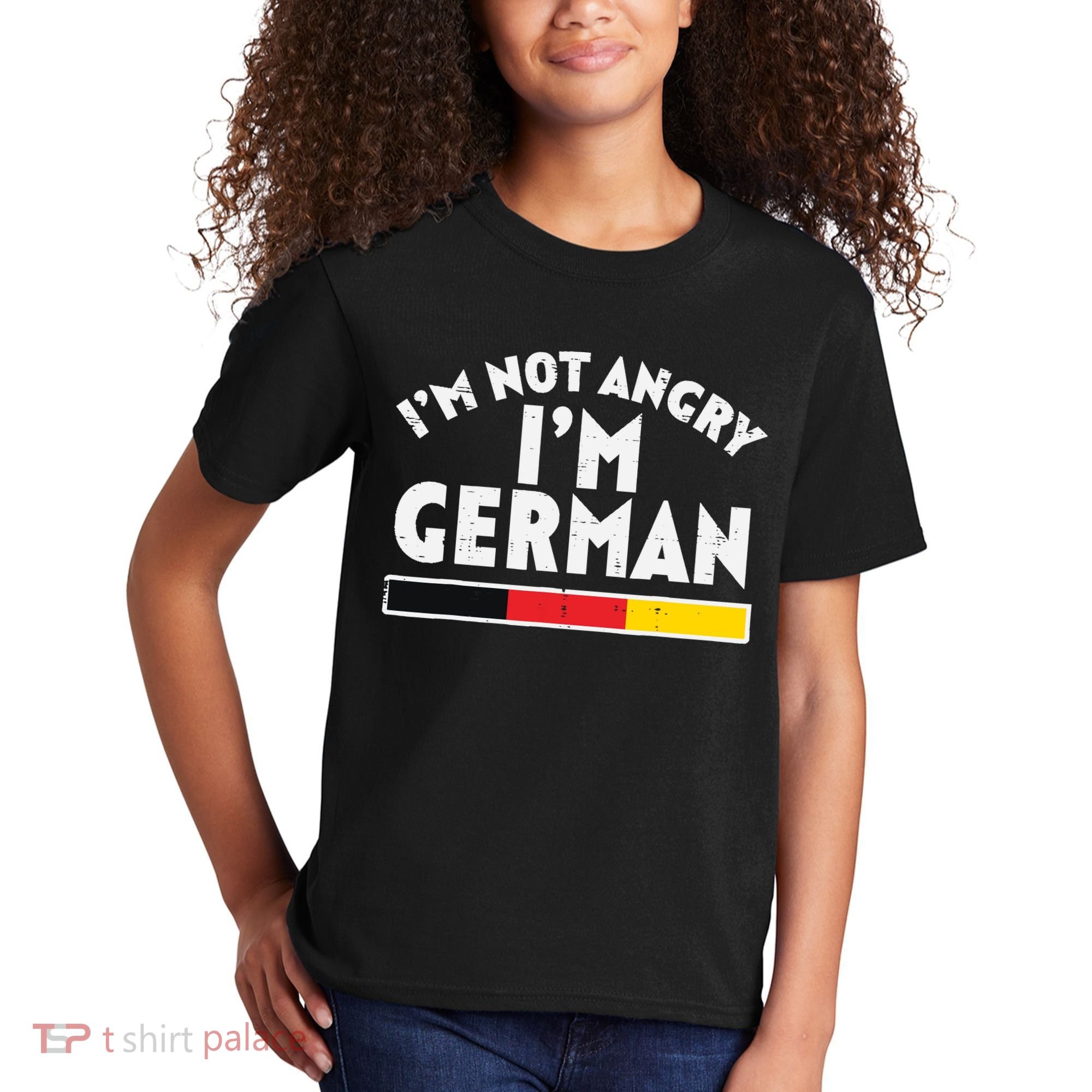 Not Angry Im German Flag Funny Oktoberfest Kids T-Shirt