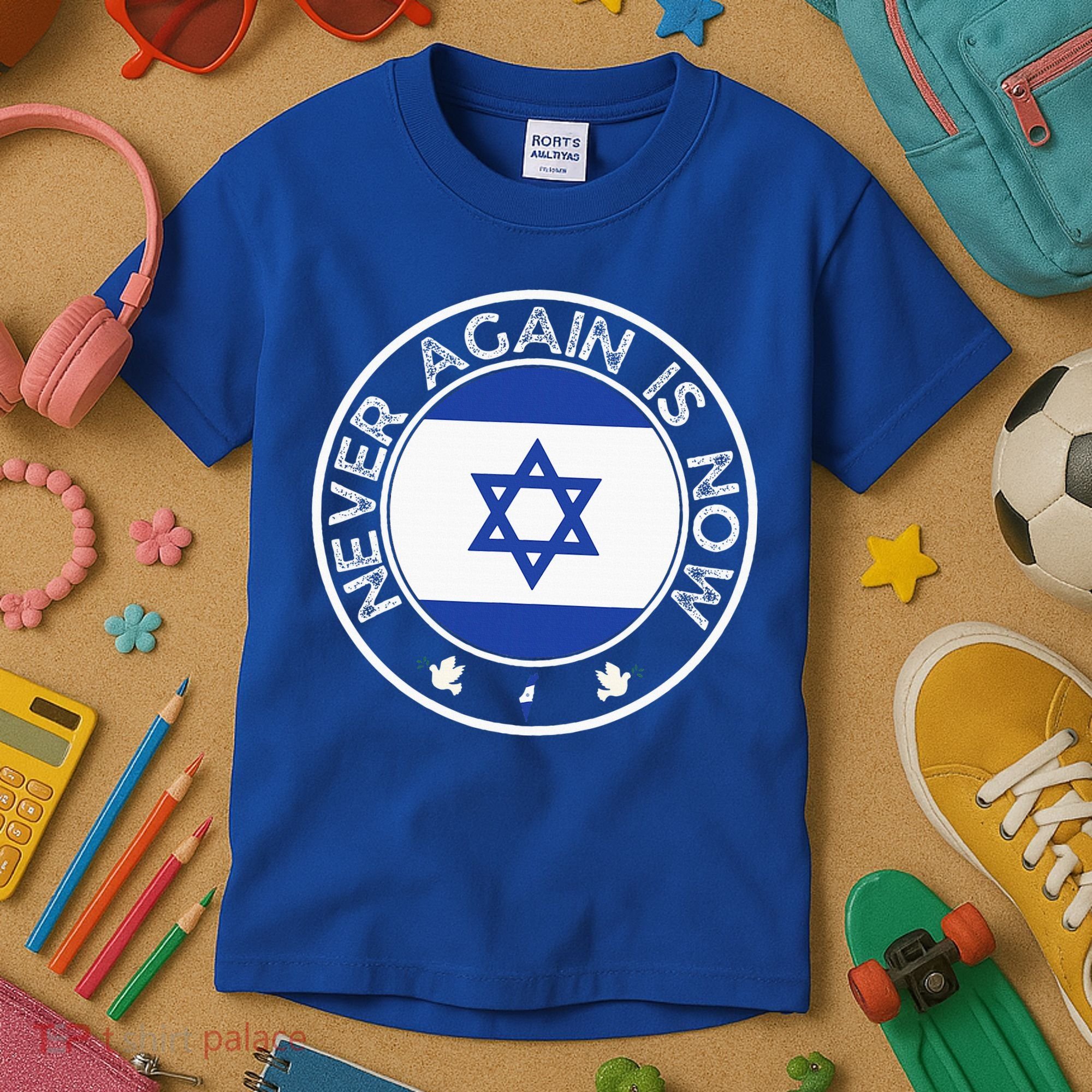 Never Again Is Now Support For Jews And Israel Kids T-Shirt