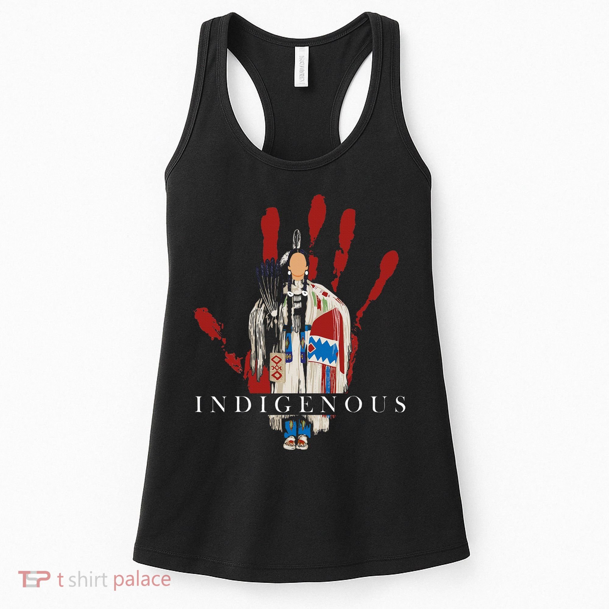 Native American Indigenous Red Hand Indian Blood Themed Women's Tank Top
