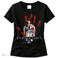 Native American Indigenous Red Hand Indian Blood Themed Women's T-Shirt thumb 0
