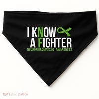 Neurofibromatosis Awareness I know a Fighter Green Ribbon USA-Made Doggie Bandana thumb 0
