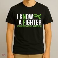 Neurofibromatosis Awareness I know a Fighter Green Ribbon T-Shirt thumb 3