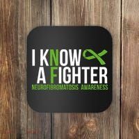 Neurofibromatosis Awareness I know a Fighter Green Ribbon Coaster thumb 0