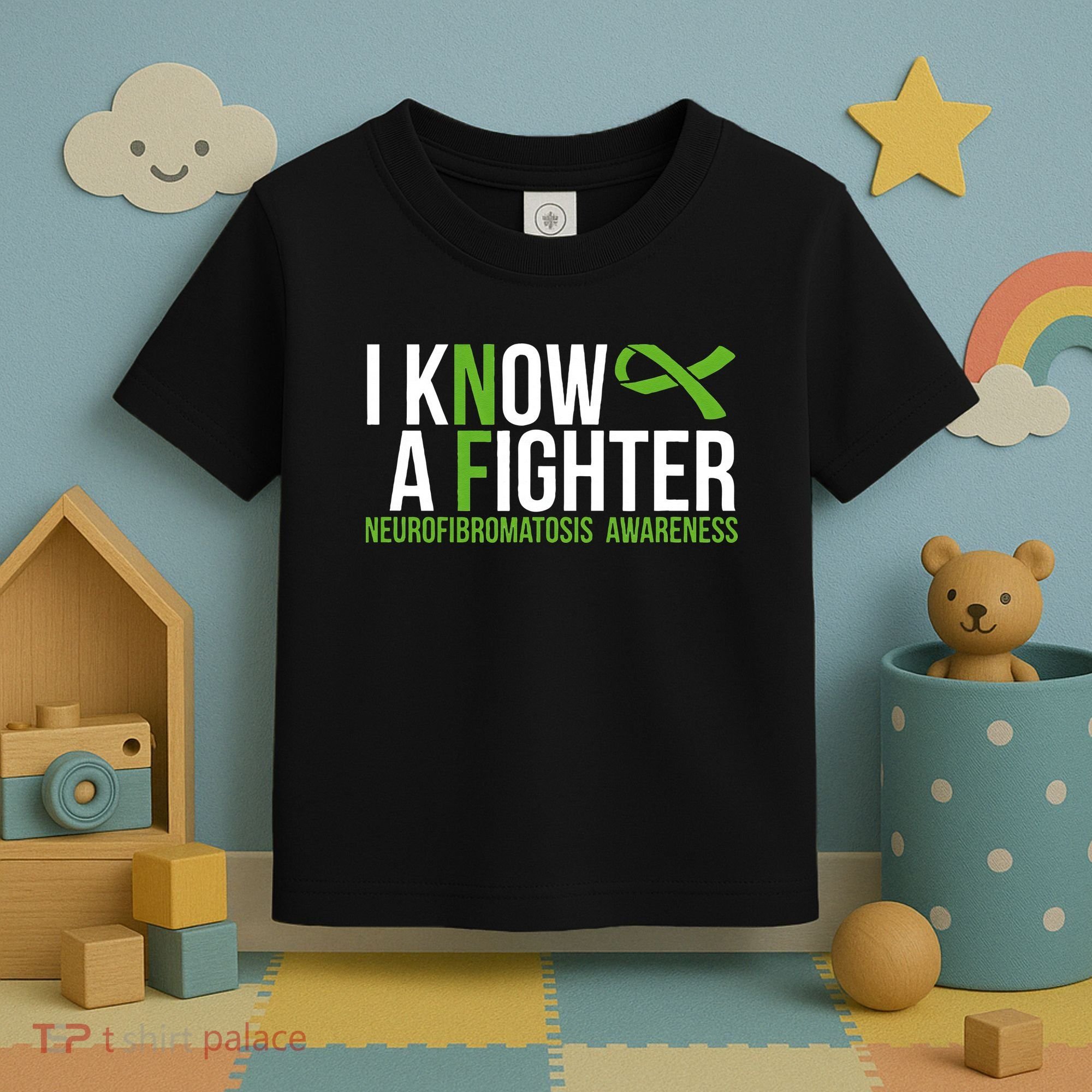 Neurofibromatosis Awareness I know a Fighter Green Ribbon Toddler T-Shirt