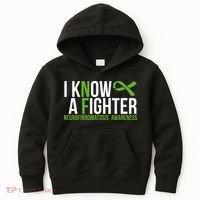 Neurofibromatosis Awareness I know a Fighter Green Ribbon Kids Hoodie thumb 0