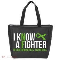 Neurofibromatosis Awareness I know a Fighter Green Ribbon Tote Bag thumb 0