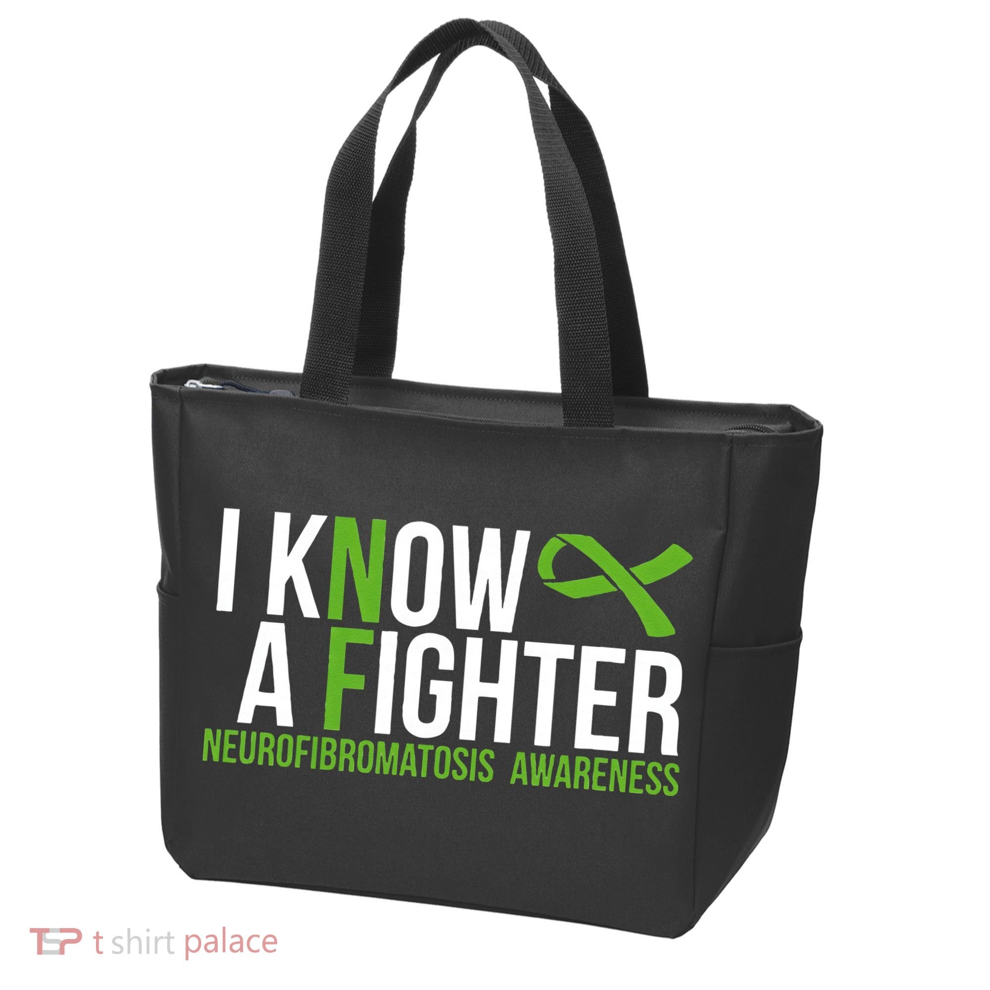 Neurofibromatosis Awareness I know a Fighter Green Ribbon Tote Bag
