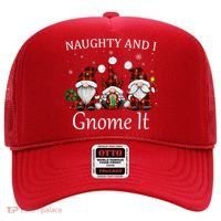 Naughty And I Gnome It Buffalo Red Plaid Christmas Gnomes Hat thumb 0