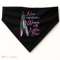 Native American Indian A Woman With Native Blood USA-Made Doggie Bandana thumb 0