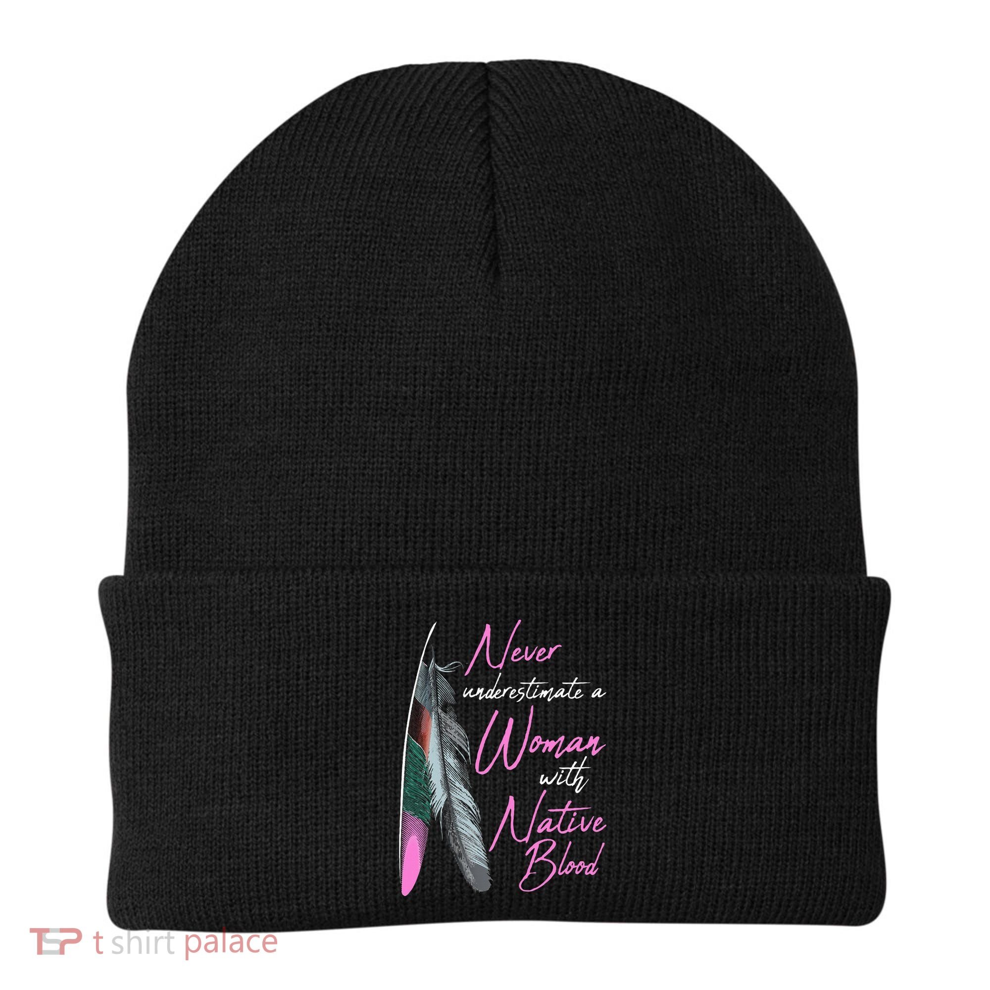Native American Indian A Woman With Native Blood Beanie