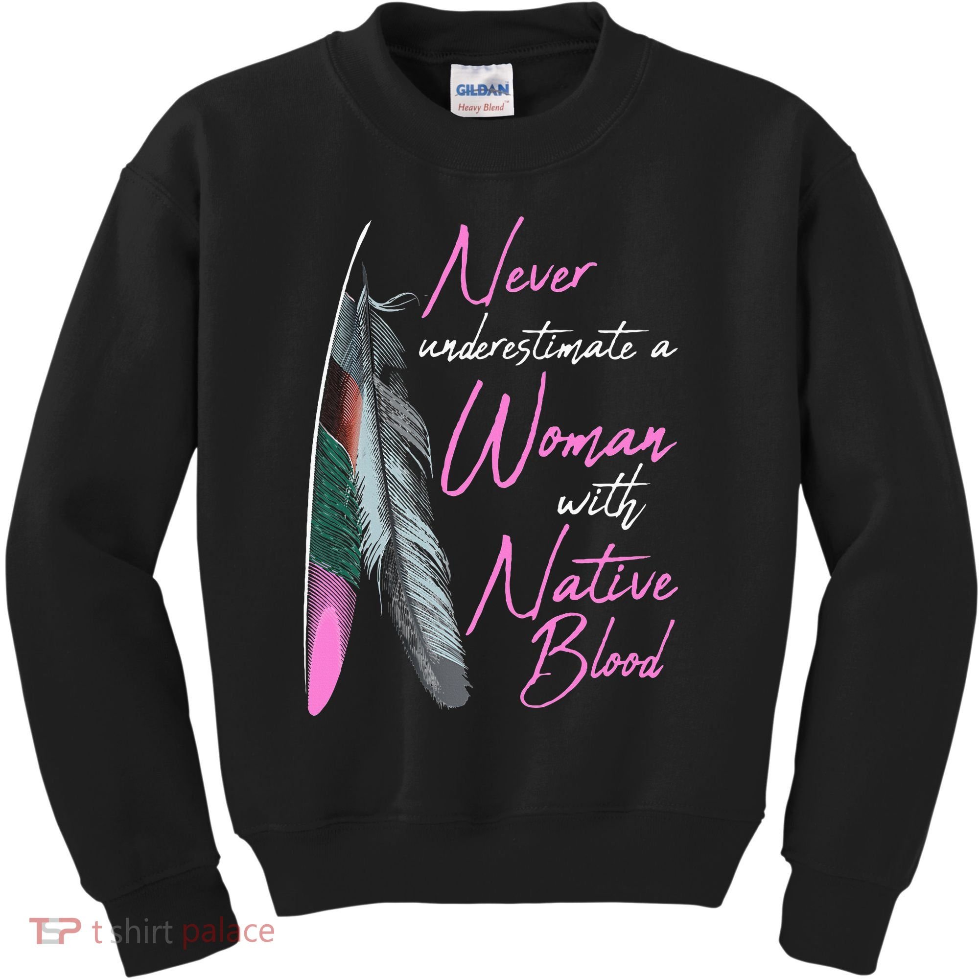 Native American Indian A Woman With Native Blood Kids Sweatshirt