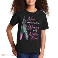 Native American Indian A Woman With Native Blood Kids T-Shirt thumb 2