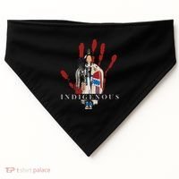 Native American Indigenous Red Hand Indian Blood Themed USA-Made Doggie Bandana thumb 0