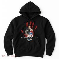 Native American Indigenous Red Hand Indian Blood Themed Hoodie thumb 0