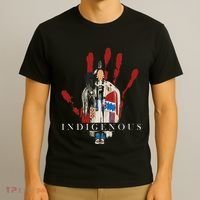 Native American Indigenous Red Hand Indian Blood Themed T-Shirt thumb 3