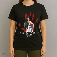 Native American Indigenous Red Hand Indian Blood Themed T-Shirt thumb 4