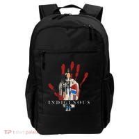 Native American Indigenous Red Hand Indian Blood Themed Backpack thumb 0