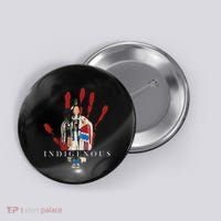 Native American Indigenous Red Hand Indian Blood Themed Button thumb 0