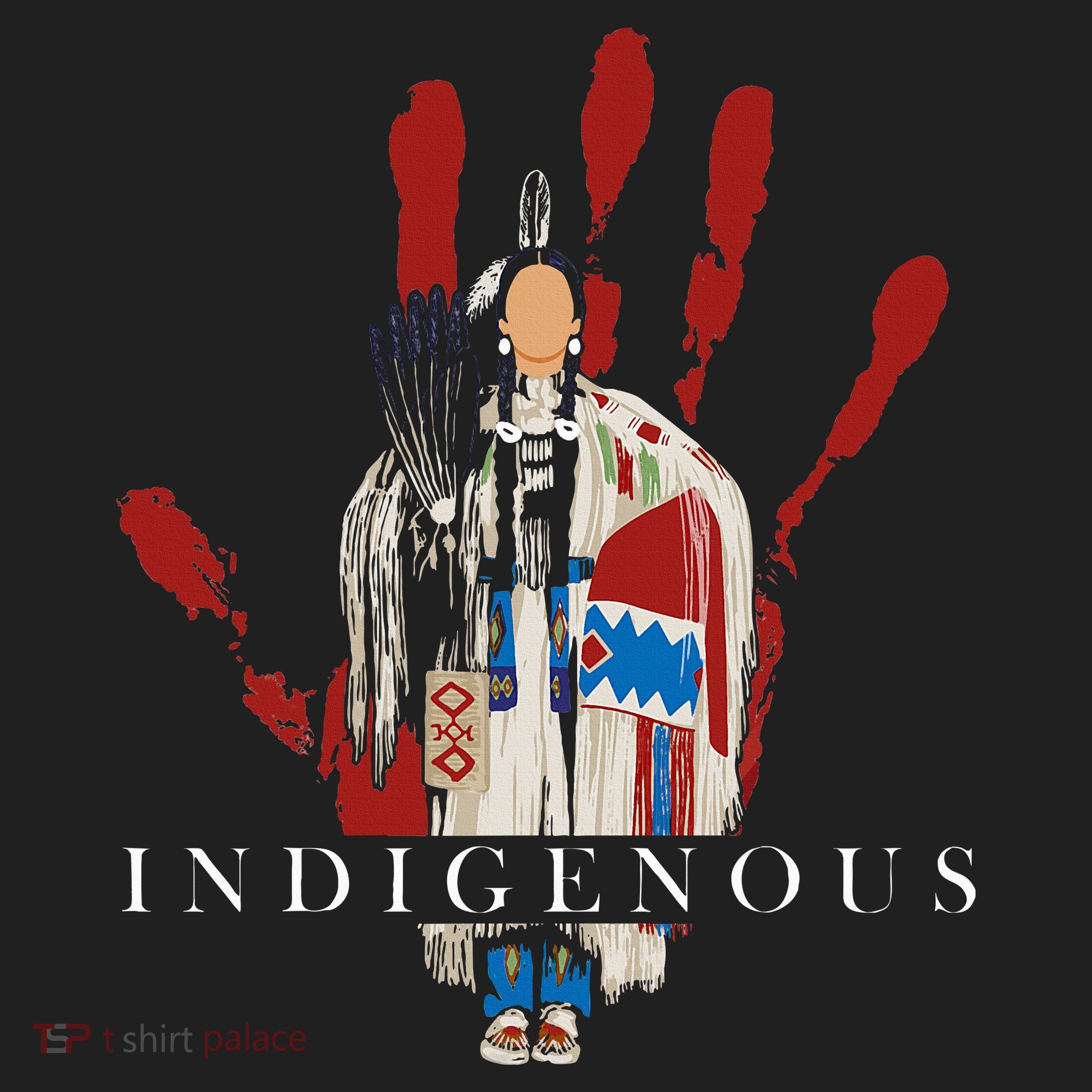 Native American Indigenous Red Hand Indian Blood Themed Beanie
