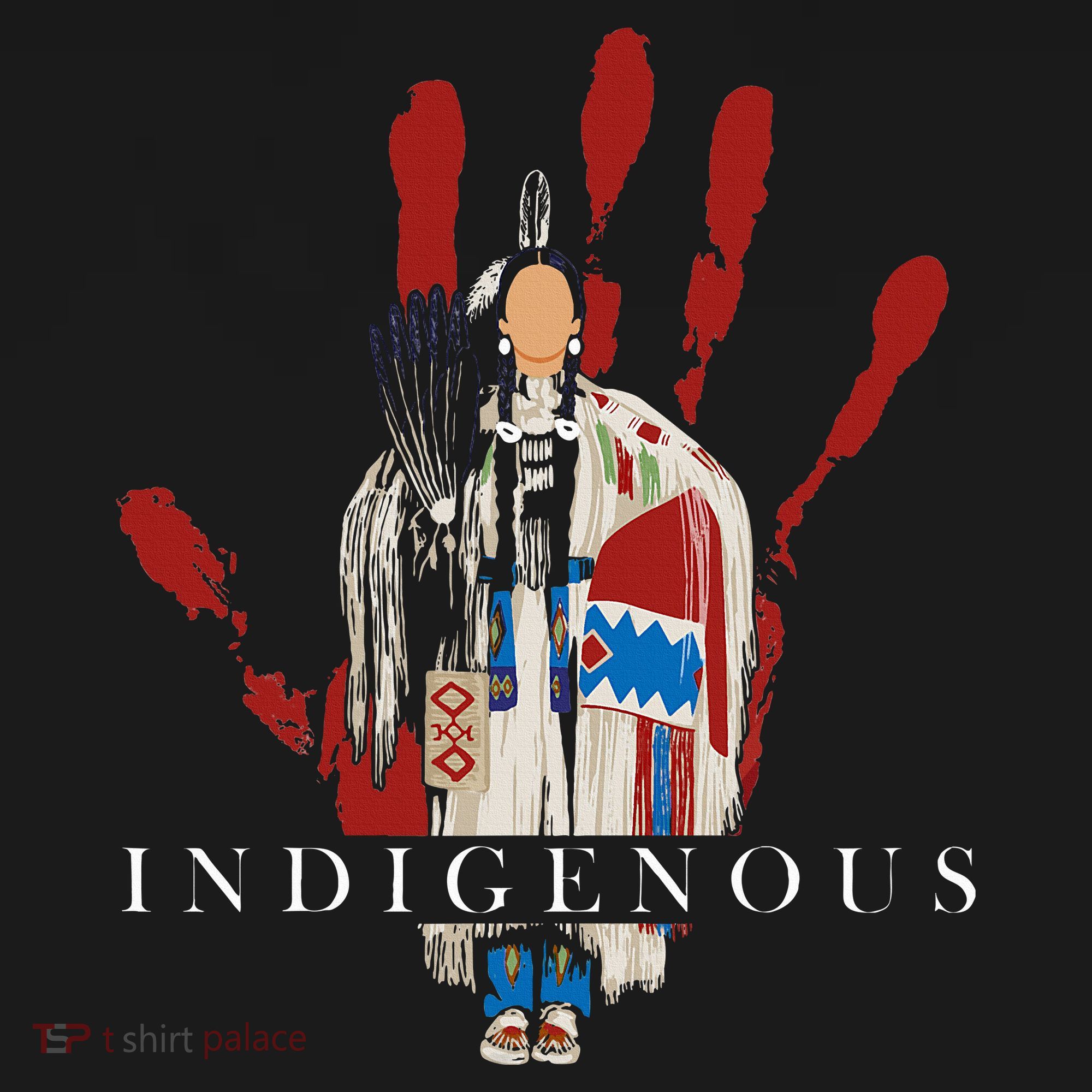 Native American Indigenous Red Hand Indian Blood Themed Women's Hoodie