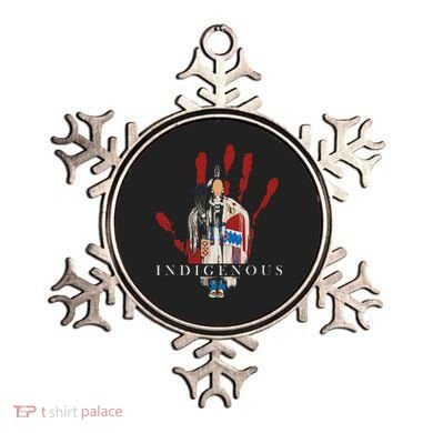 Native American Indigenous Red Hand Indian Blood Themed Ornament