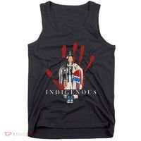 Native American Indigenous Red Hand Indian Blood Themed Tank Top thumb 0