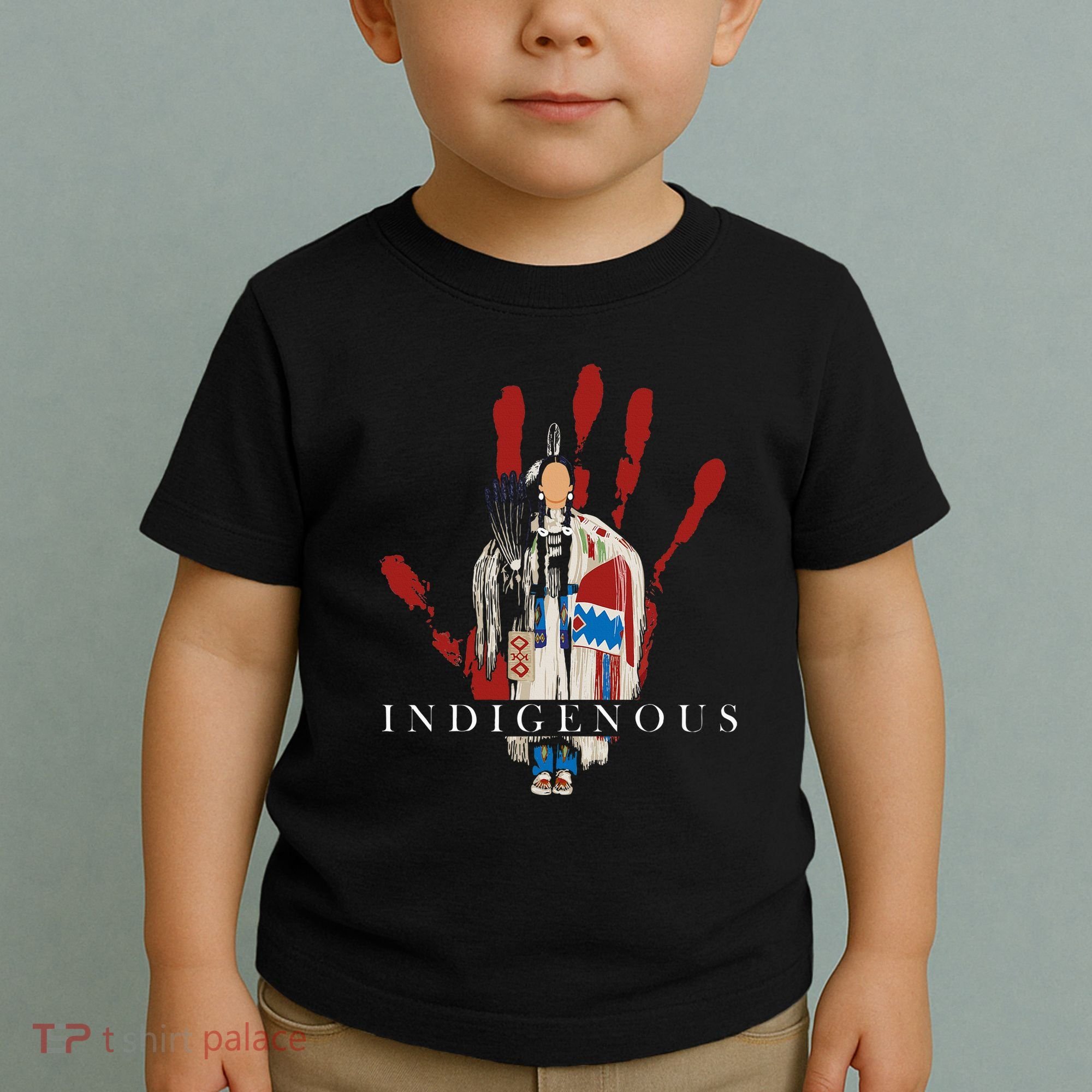 Native American Indigenous Red Hand Indian Blood Themed Toddler T-Shirt