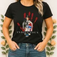 Native American Indigenous Red Hand Indian Blood Themed Women's T-Shirt thumb 2