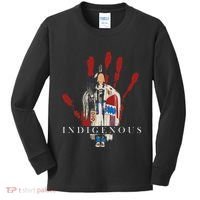 Native American Indigenous Red Hand Indian Blood Themed Kids Long Sleeve Shirt thumb 0
