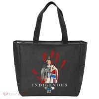 Native American Indigenous Red Hand Indian Blood Themed Tote Bag thumb 0