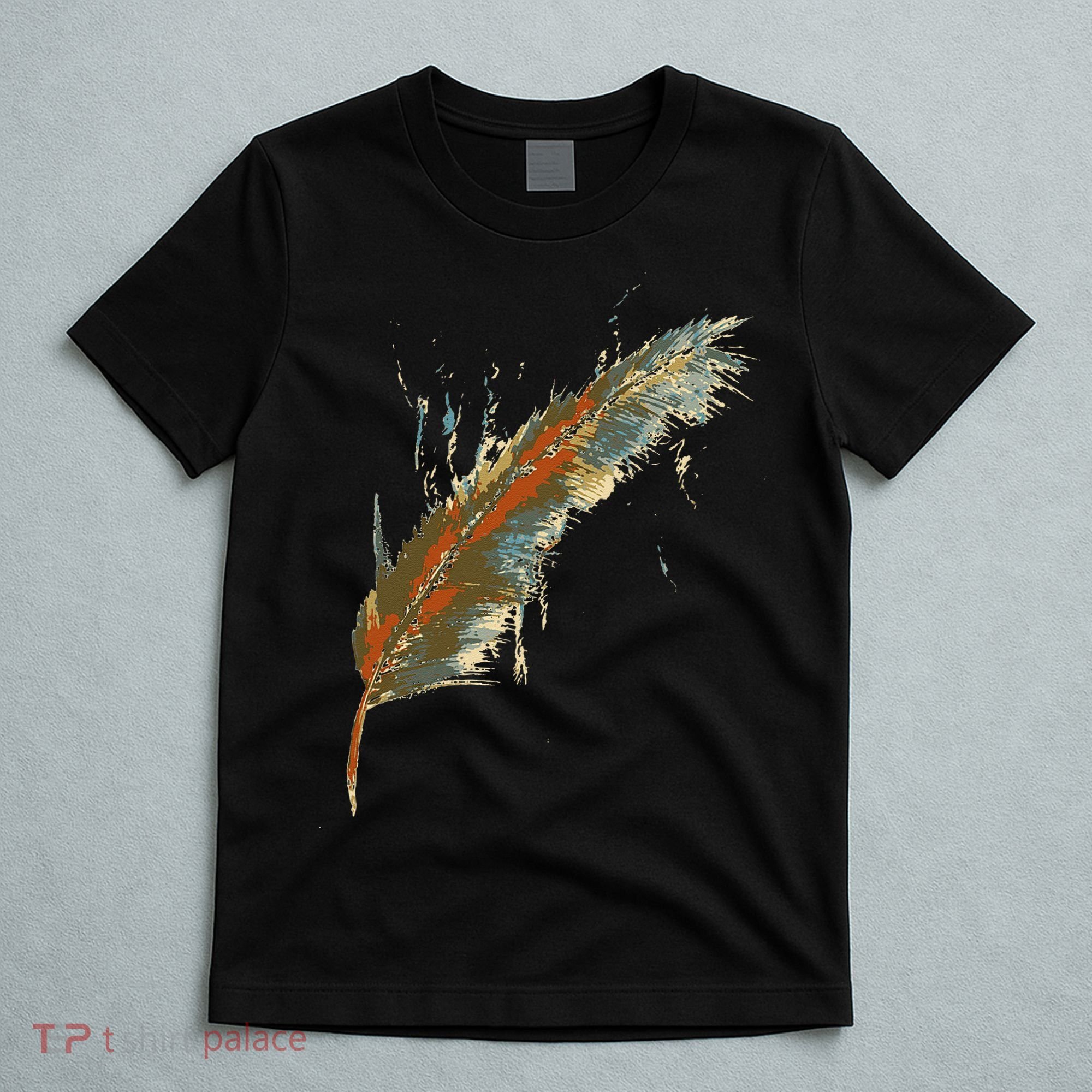 Native American Indian Watercolor Art Colorful Feather T-Shirt
