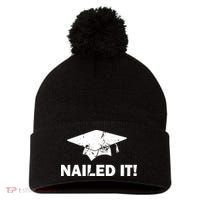 Nailed It Funny Graduation Pom Pom 12in Knit Beanie thumb 0