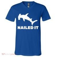 Nailed It Hammerhead Shark V-Neck T-Shirt thumb 0