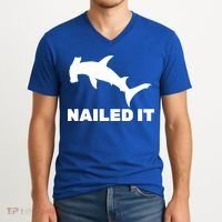 Nailed It Hammerhead Shark V-Neck T-Shirt thumb 2
