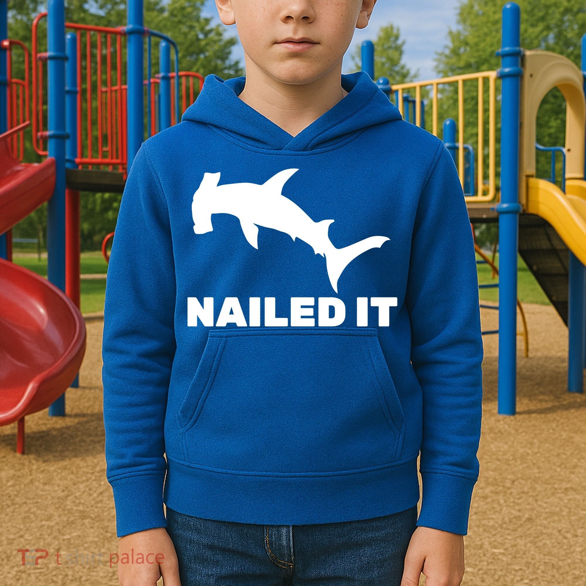 Nailed It Hammerhead Shark Kids Hoodie