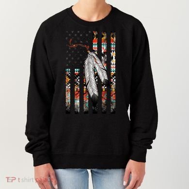 Native American Justice Day  Tribe Feather Flag Women's Sweatshirt