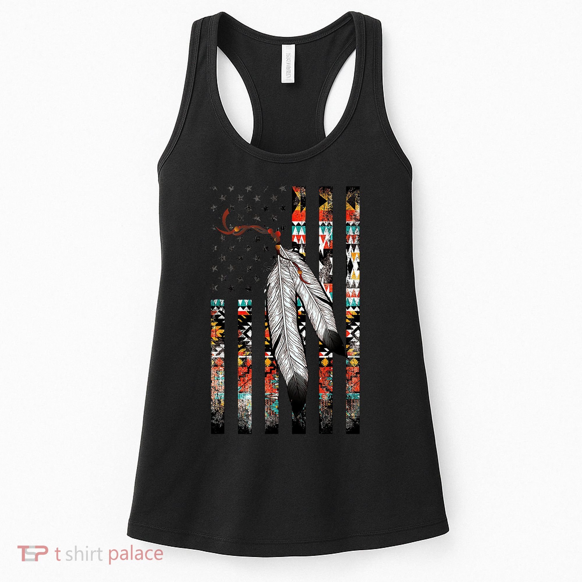 Native American Justice Day  Tribe Feather Flag Women's Tank Top