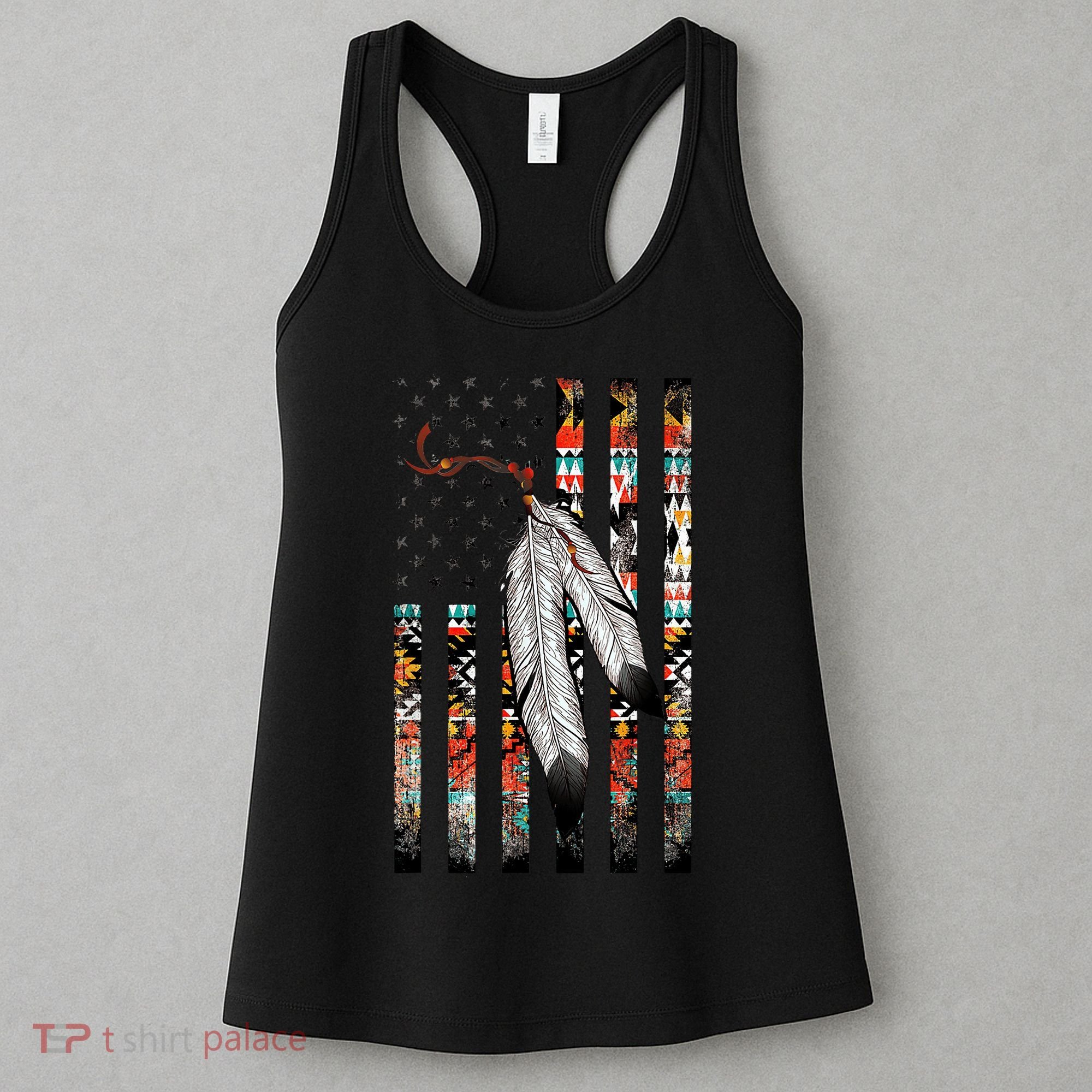 Native American Justice Day  Tribe Feather Flag Women's Tank Top