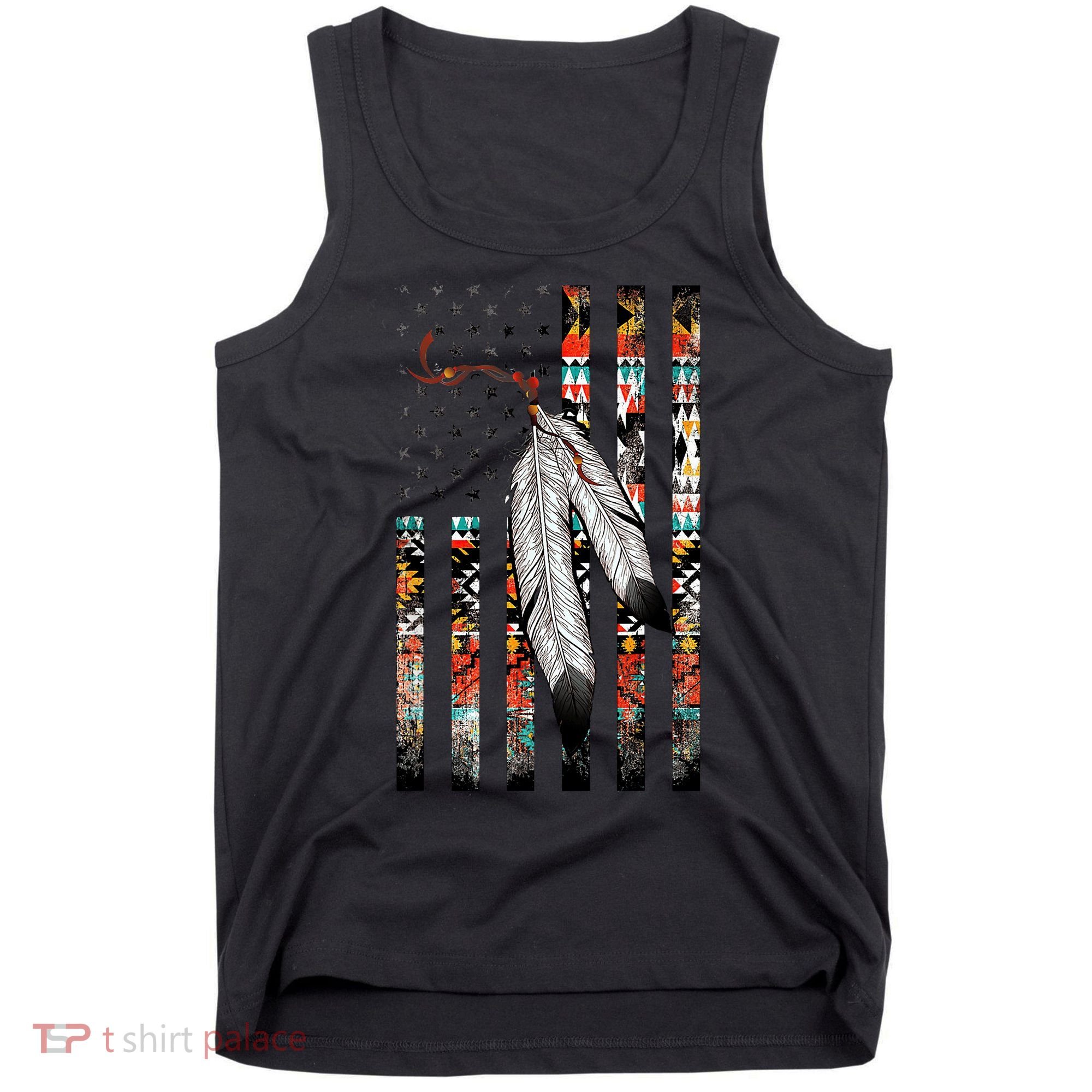 Native American Justice Day  Tribe Feather Flag Tank Top
